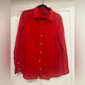 Size L, Banana Republic, red light weight button down
